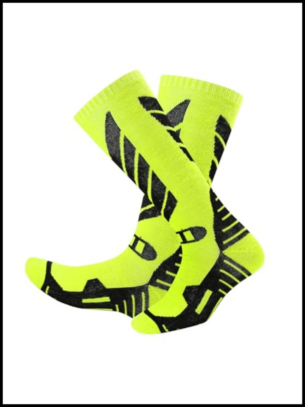 Merino Wool Ski Socks, Knee High Thermal Snowboard Socks, 2 Pairs